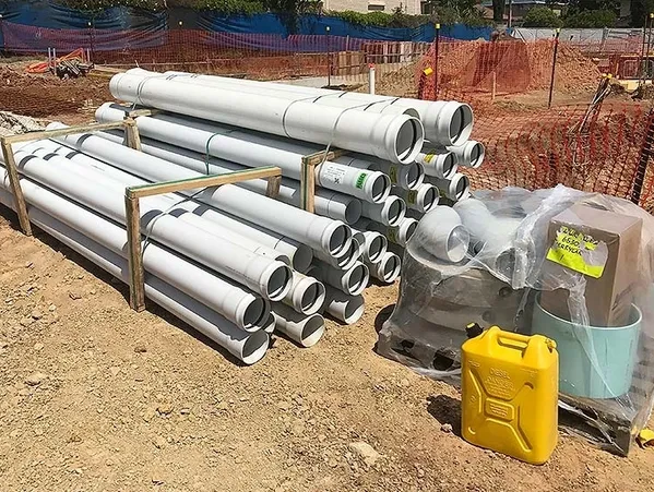 Gravity and pressure sewer mains and rising mains.
